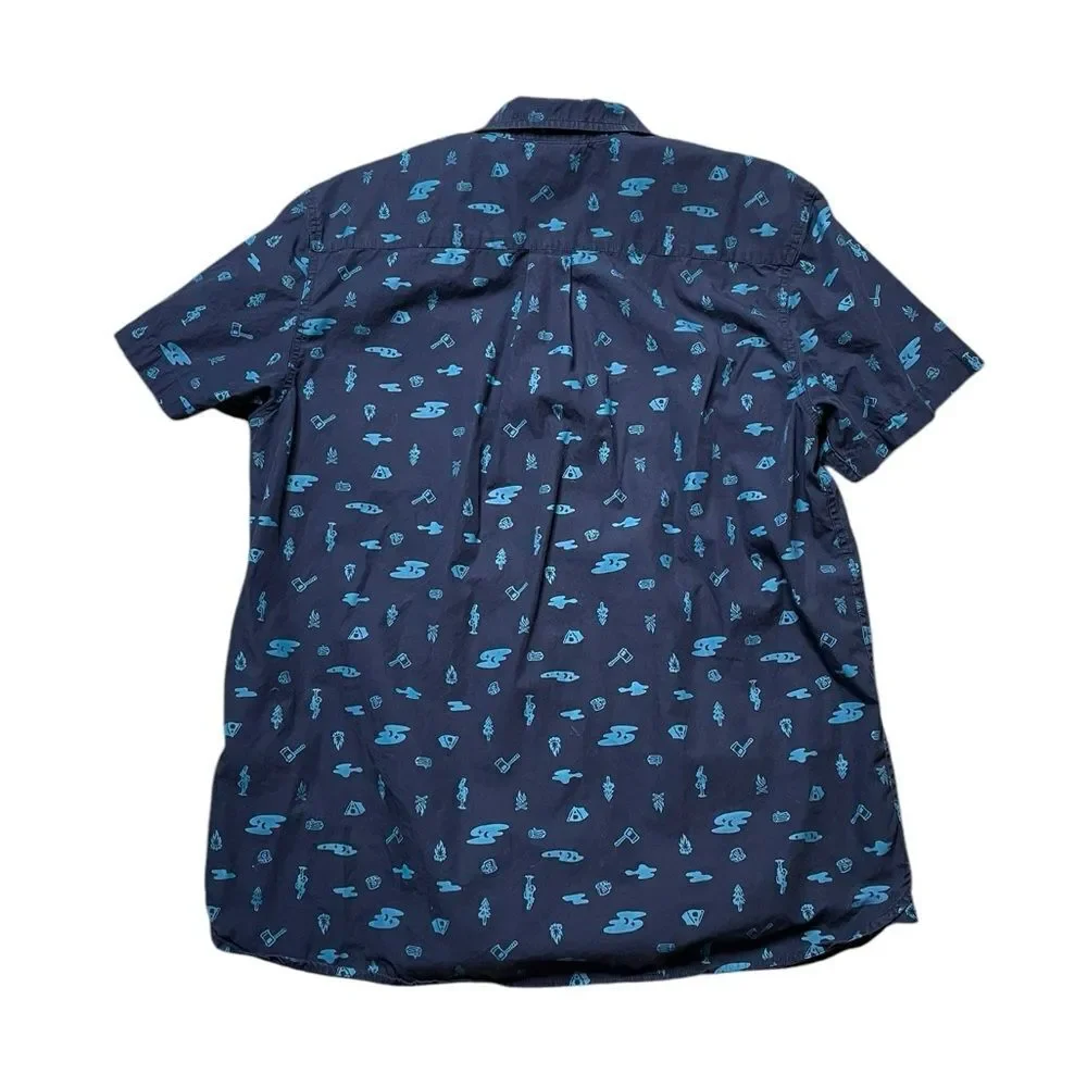 THE NORTH FACE Baytrail Pattern Short Sleeve Button Down Shirt Blue Size XL